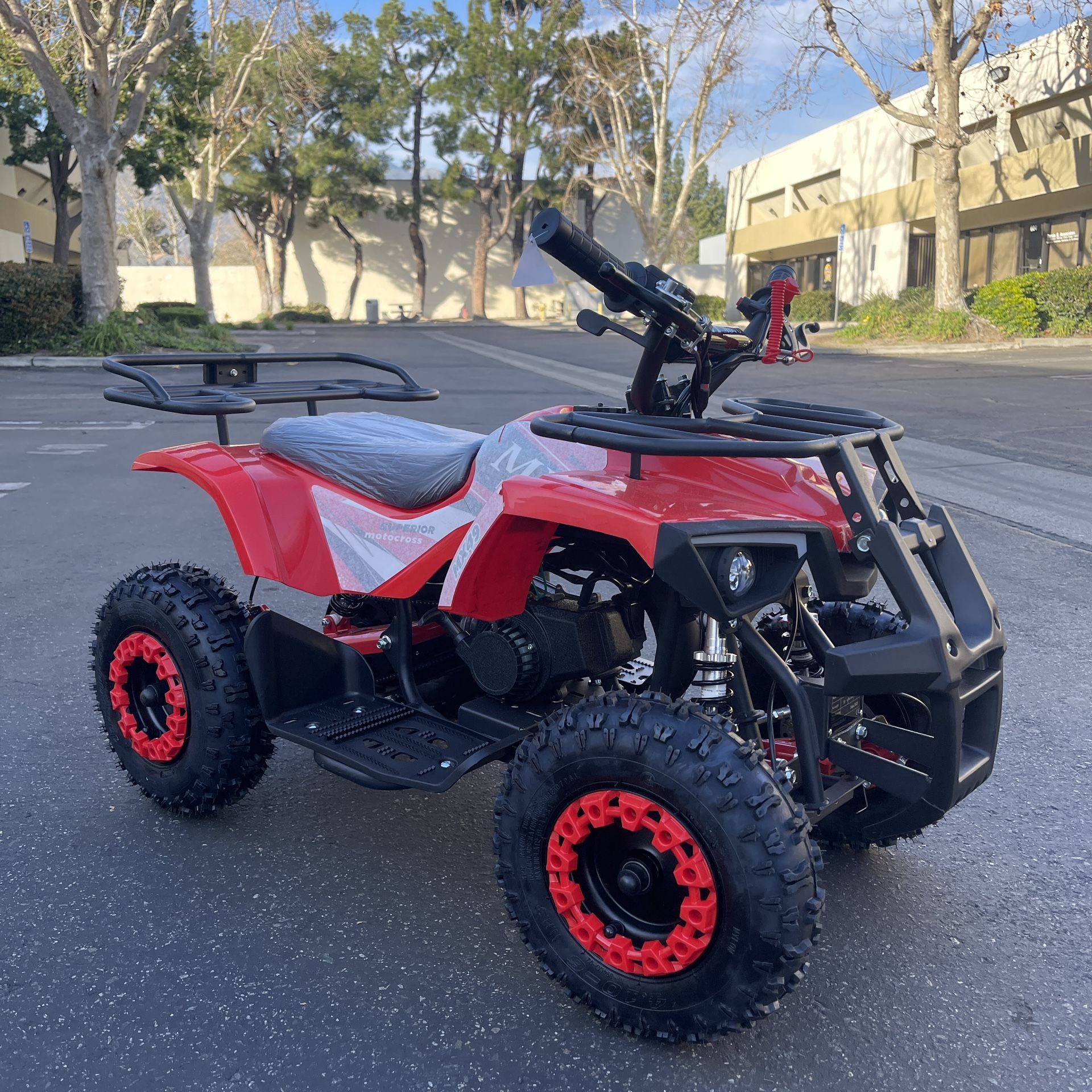 Kids Gas Powered ATV 49cc 4-Wheeler | 15 MPH Off-Road Quad Bike , mix weight 130lb