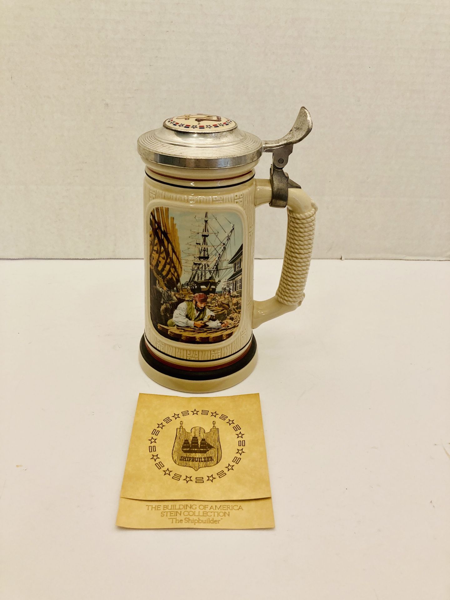 Vintage Rare Avon The Shipbuilder Stein 1986 Beer Stein Avon The Building of America Stein Collection