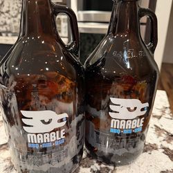 $20 each- 2:Marble Brewery and 1: Steel Bender Brewery 1:Blank- 64oz Glass Growlers