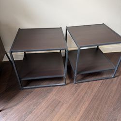 Zinus Nightstands / Side Tables — Set of 2 | Industrial Modern | Moving Sale