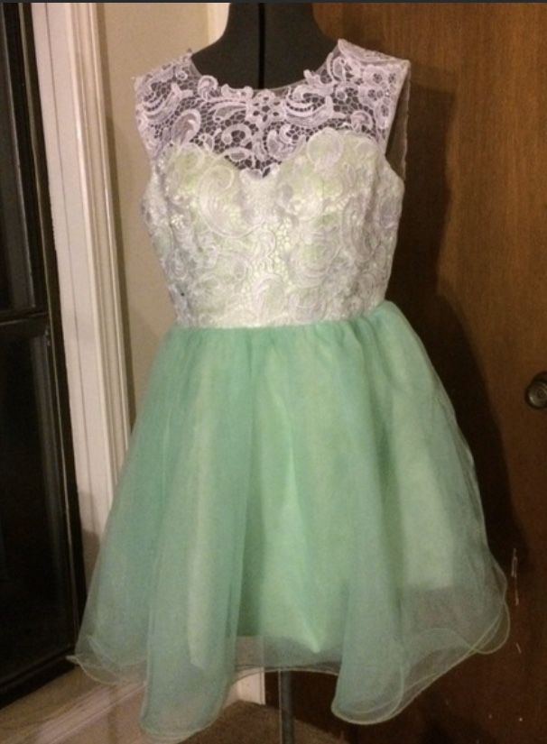 Beautiful mint green and white prom/party dress