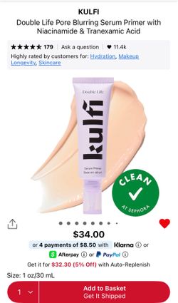KULFI Double Life Pore Blurring Serum Primer with Niacinamide & Tranexamic Acid