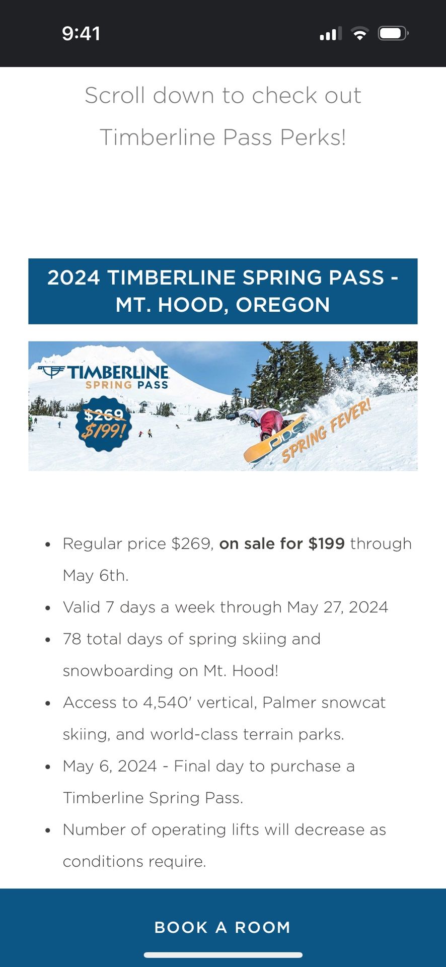 timberline mt hood spring pass