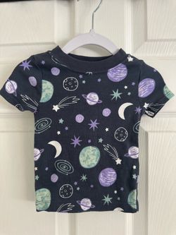 Kids Space Print Short Sleeve T-Shirt
