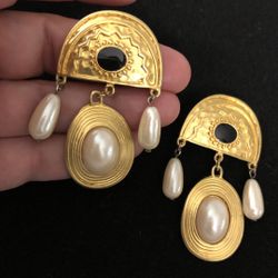 Gold Plated Women Long  Earrings 