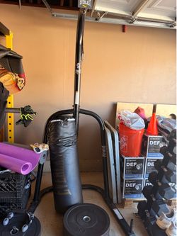 Punching bag with stand.