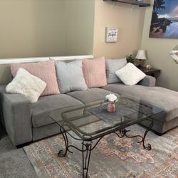 Grey IKEA Couch With Chaise