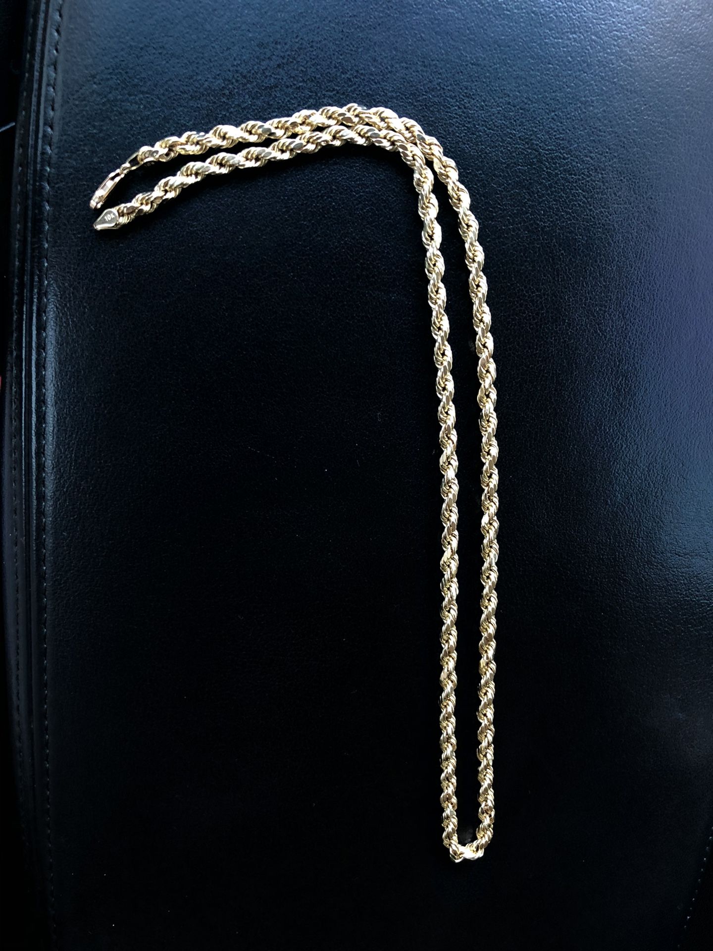 10K Gold Rope Chain 22in
