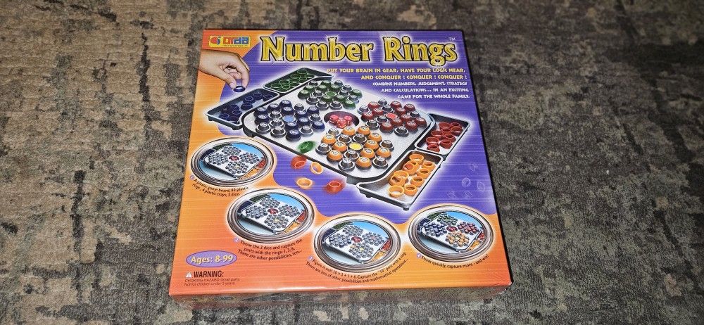  Number Rings Game Using Numbers, Judgement, Strategy, Calculations. New/Sealed!