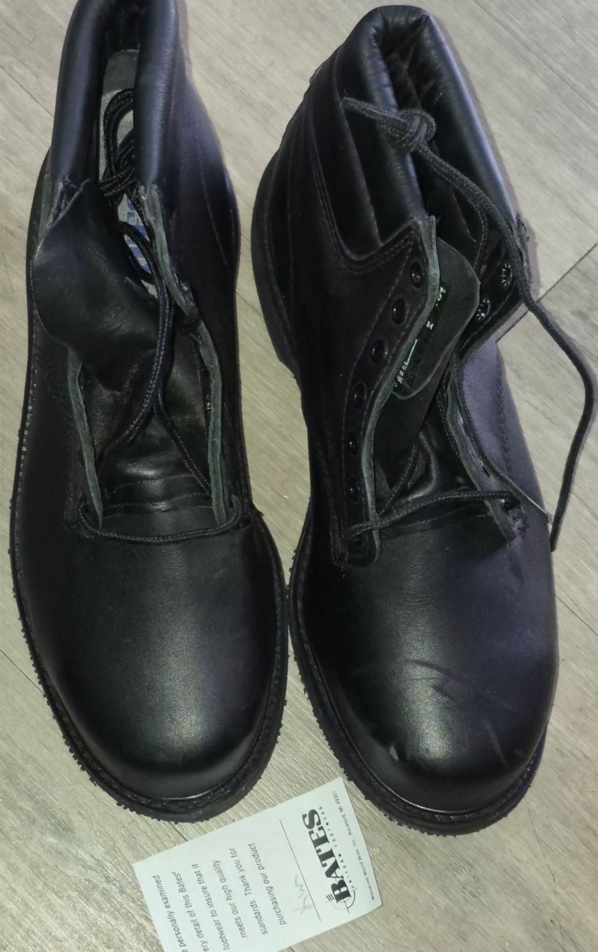 Bates DuraShock Black Lace-Up Work Boots Military 8.5M 00523T Steel Toe READ