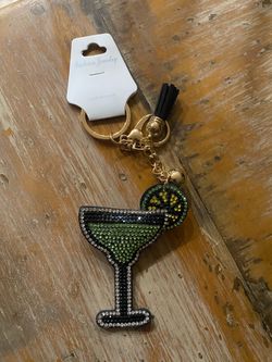 Rhinestone Margarita Keychain