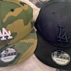 NEW MLB Los Angeles Dodgers New Era 9Fifty Men Women Cap Woodland Camo & Black Snapback Hats Hat Baseball Authentic