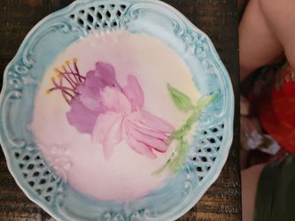Decorative Ceramic Plate with Floral Design