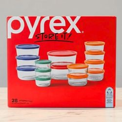 BRAND NEW- Pyrex Tupperware  28 Piece set With Lids Different Sizes 
