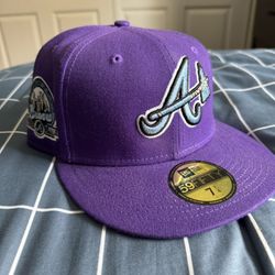 Atlanta Braves Purple/Icy Blue Fitted Hat 7 1/4