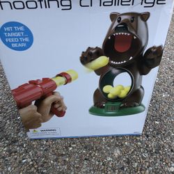 NEW BIG GAME NERF BALL SHOOTING CHALLENGE TOY BEAR TARGET AND BALLS - FUN KIDS GIFT!