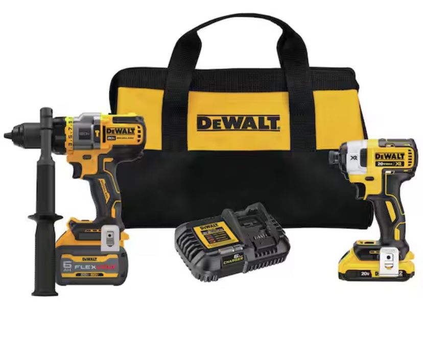 DEWALT 20V MAX Cordless Brushless Hammer Drill/Driver 2 Tool Combo Kit with FLEXVOLT ADVANTAGE