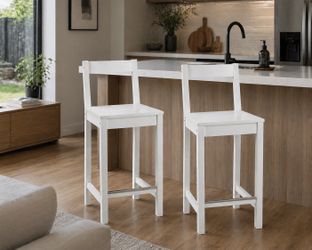 New! Wooden Counter Height Bar Stools (2 Pack)