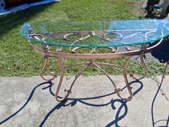 Entrance Half Moon Table Wrought Iron Glass