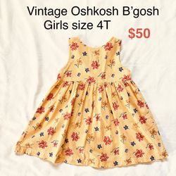 Vintage Oshkosh B’gosh Summer flower Dress Girls size 4T