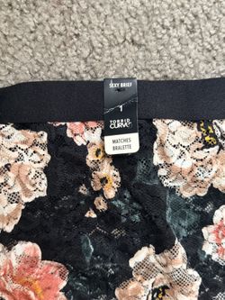Torrid Curve Sexy Brief Black Floral Lace Size 1 New with Tags