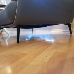 2 Piece Poshy Midcentury Leather Ottoman-Linving Room Chair