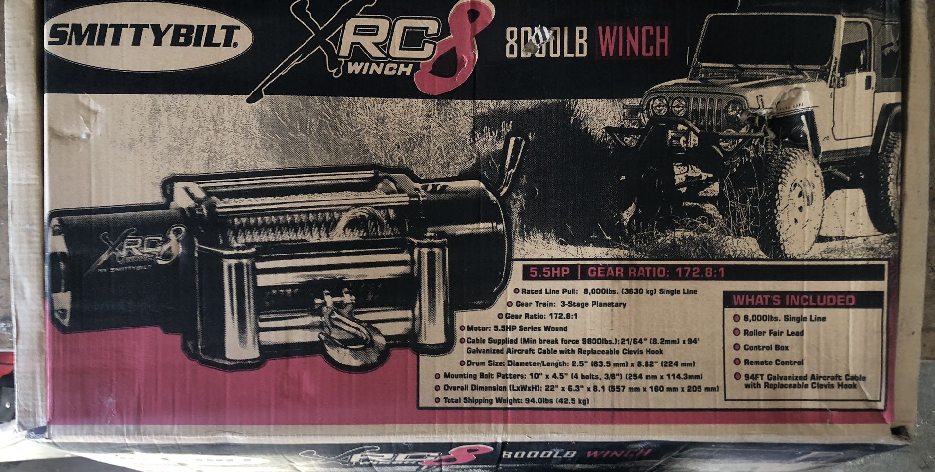 Smittybilt XRC8,000lb Winch - Steel Cable