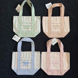 TRADER JOE’S MINI STRIPE TOTE BAG SET OF 4
