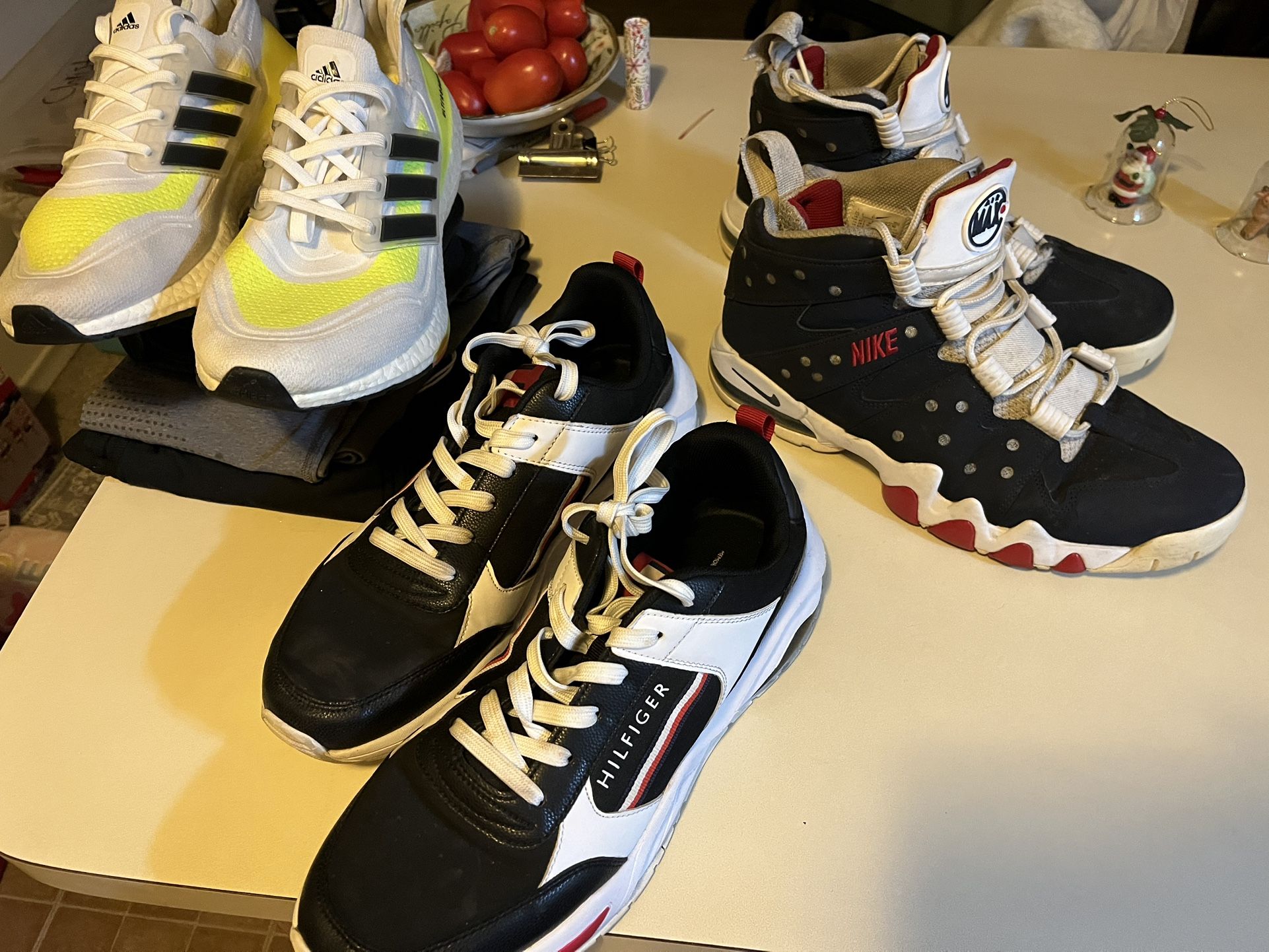 Men’s Tennis Shoes Size 10 1/2. Excellent Condition. Nike, Hilfiger, Adidas, and Bugatti.