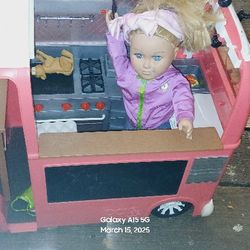 American Doll With Food Truck
