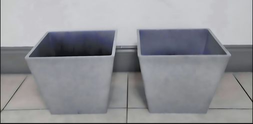 *** NEW LOW PRICE *** PAIR of 12" Square Heather Gray Resin Planters (2 for $40) @ Lasting Creations