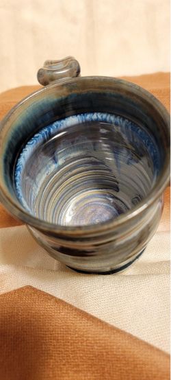 Handmade Pottery Mug Blue Glaze