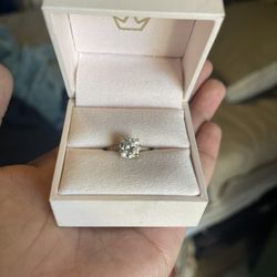 2 Carat Moissanite Ring With Diamonds 14k Gold