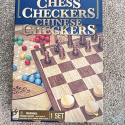 Game Gallery Chess, Checkers and Chinese Checkers Board Game Set