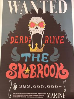 One Piece Brook Wanted Poster 40x60cm 💀 Soul King
