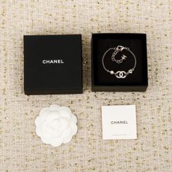 Chain bead diamond bracelet