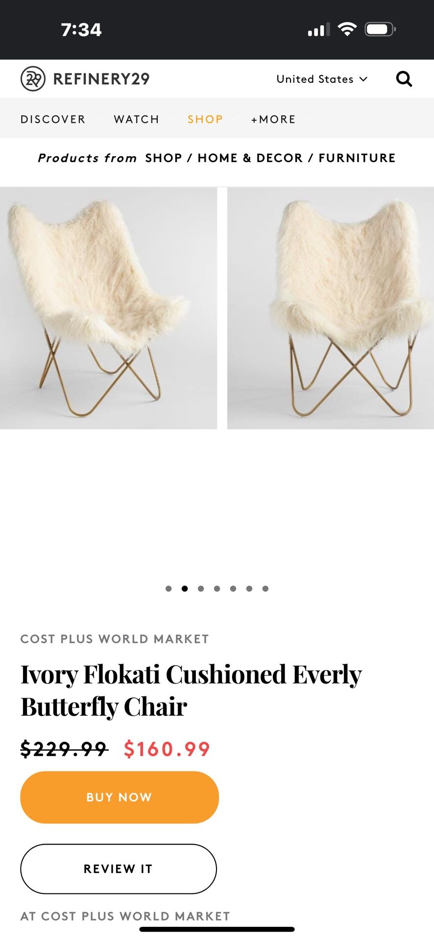 World market flokati chair sale