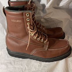 Texas Steer Brown Leather Insulated Boots Men’s Sz 11