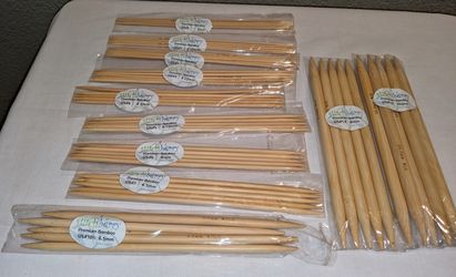 Bamboo double pointed knitting needles 8" US sizes 0 - 15 choose size