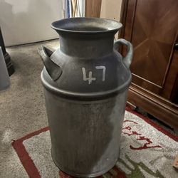 vintage metal milk can