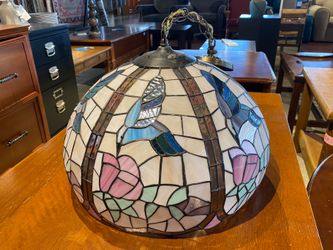Tiffany-Style Stained Glass Hummingbird Pendant Fixture