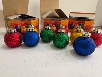 Lot of 10 Katy Christmas Glass Ornament Place Card Holders Festive Table Decor