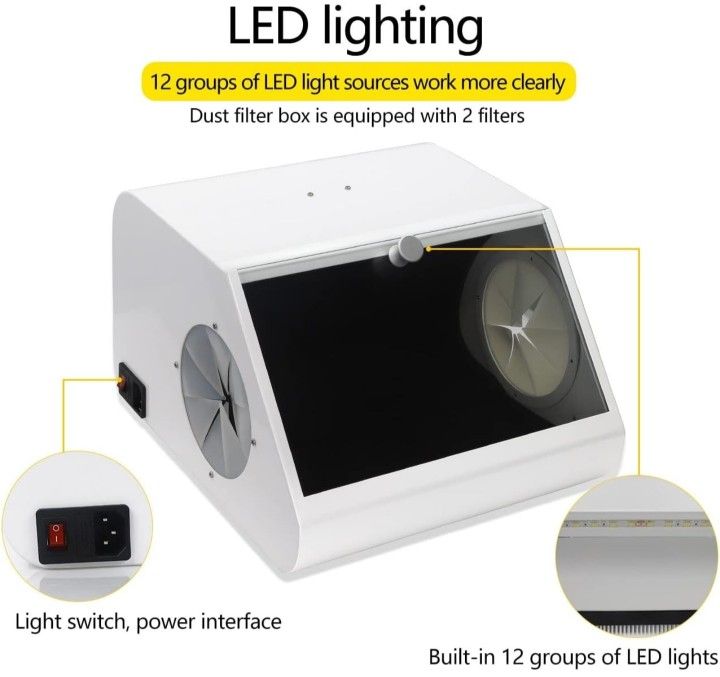 Lab Grinding Polishing Box Lapping Protector Sandblasting Dust Proof Case Dental Lab Sandblaster Dust Collector