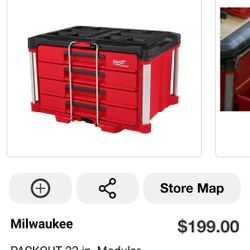 Milwaukee
PACKOUT 22 in. Modular 4-Drawer Tool Box with Metal Reinforced Corners and 50 lbs. Capacity