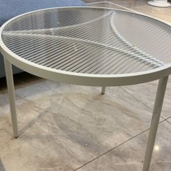 Transparent Glass Table, Stainless Steel Material ,Sencond Hand ,nearly New 