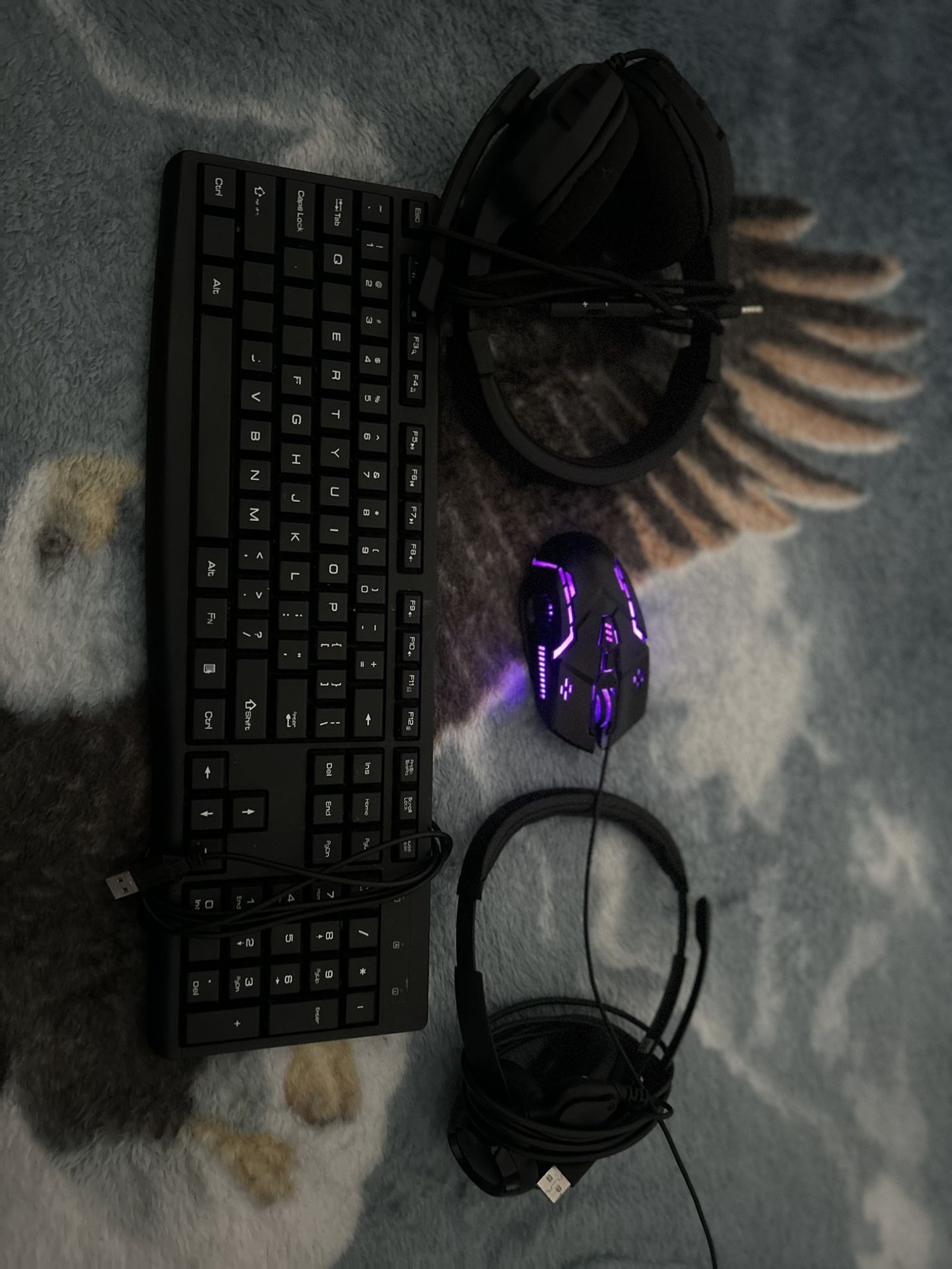 RGB Keyboard And Mouse w/ Headphones