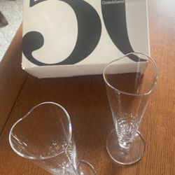 Vintage Crate & Barrel Gift Registry Champagne Flute Set