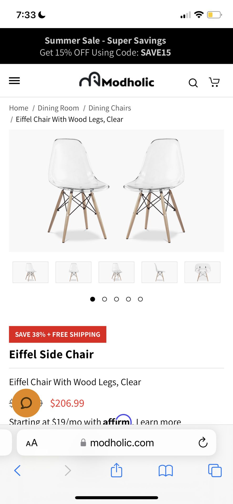 2 Acrylic Chairs