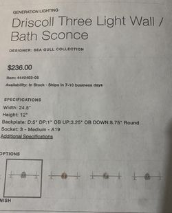 Brand New Vanity Lights Still In The Box Wouldn’t Fit Above Our Mirror. $150
