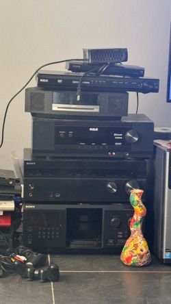 Home Audio & Video Equipment Lot – Sony 300 CD Changer, Bose, RCA, Panasonic
